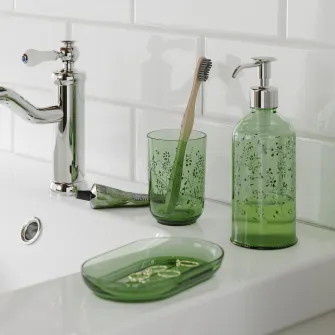 IKEA GROSSJÖN Set accesorii baie, 3 piese, verde
