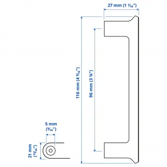 IKEA GUBBARP Maner, alb, 116 mm
