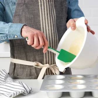 IKEA GUBBRÖRA Spatula cauciuc, verde/alb
