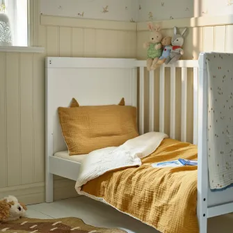 IKEA GULDVÄVARE Lenjerie patut, set 3 piese, galben inchis/bej, 60x120 cm