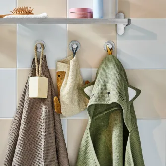 IKEA GULDVÄVARE Prosop cu gluga bebe, verde, 60x125 cm