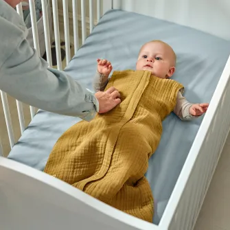 IKEA GULDVÄVARE Sac de dormit, galben inchis/bej, 6-18 luni