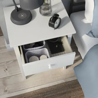 IKEA GULLABERG Noptiera, cu 1 sertar cu polita/alb, 53x43x69 cm