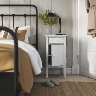 IKEA GULLABERG Noptiera, cu 1 sertar cu usa/alb, 38x40x75 cm