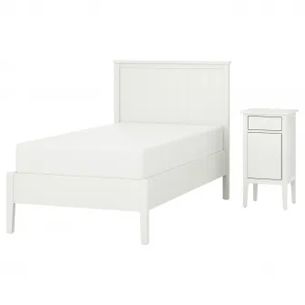 GULLABERG mobilier dormitor, set 2 piese, alb, 90x200 cm