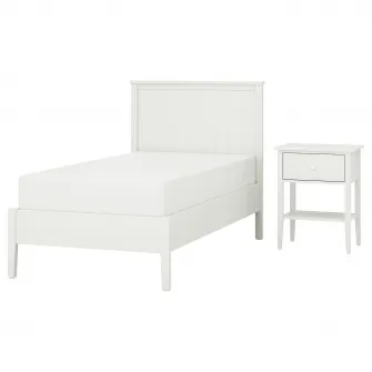 GULLABERG mobilier dormitor, set 2 piese, alb, 90x200 cm