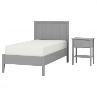GULLABERG mobilier dormitor, set 2 piese, gri, 90x200 cm