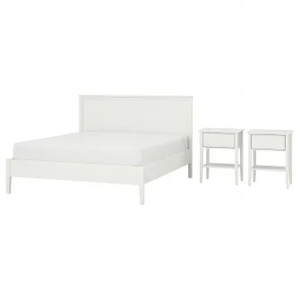 GULLABERG mobilier dormitor, set 3 piese, alb, 140x200 cm