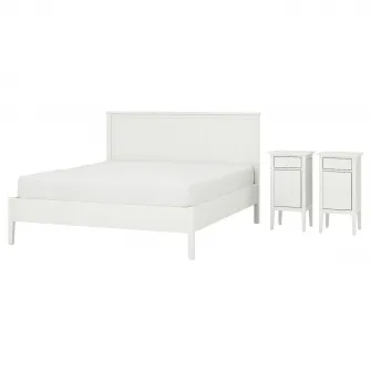 GULLABERG mobilier dormitor, set 3 piese, alb, 140x200 cm