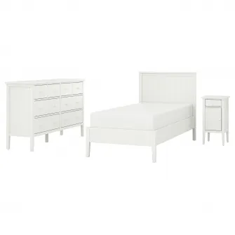 GULLABERG mobilier dormitor, set 3 piese, alb, 90x200 cm