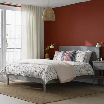 GULLABERG mobilier dormitor, set 3 piese, gri, 140x200 cm