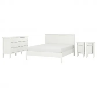GULLABERG mobilier dormitor, set 4 piese, alb, 140x200 cm