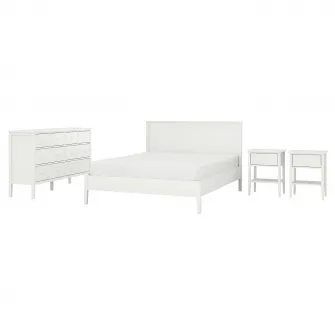 GULLABERG mobilier dormitor, set 4 piese, alb, 140x200 cm