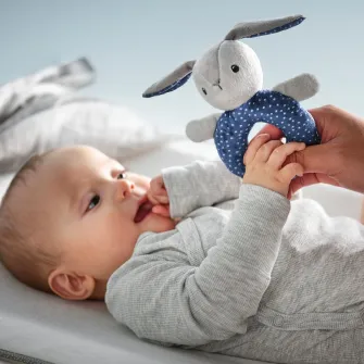 IKEA GULLIGAST Jucarie zornaitoare, gri/albastru