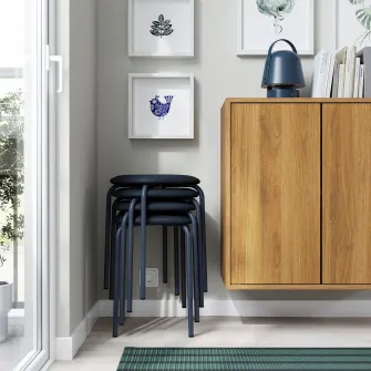 IKEA GULTARP Taburet, albastru inchis/Remmarn albastru inchis