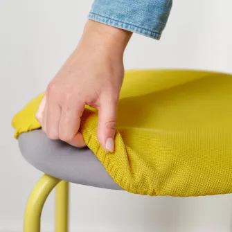 IKEA GULTARP Taburet, galben deschis/Remmarn galben