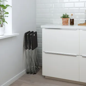 IKEA GUNDE Taburet pliant, negru