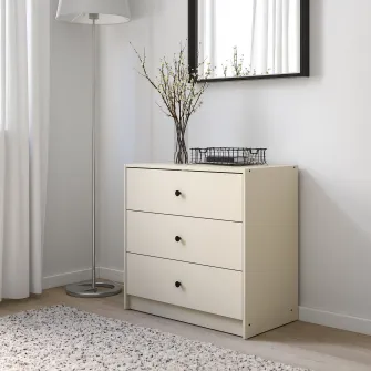 IKEA GURSKEN Comoda 3 sertare, bej deschis, 69x67 cm