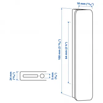 IKEA HACKÅS Maner, alb, 100 mm