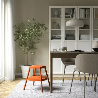 IKEA HADDARP Taburet 2 trepte, cu 4 laturi portocaliu