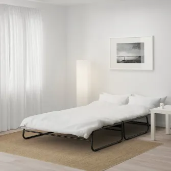 IKEA HAMMARN Canapea extensibila, Knisa gri inchis/negru