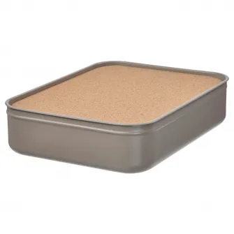 IKEA HARVMATTA Cutie compartimentata, gri inchis-bej, 24x18x6 cm