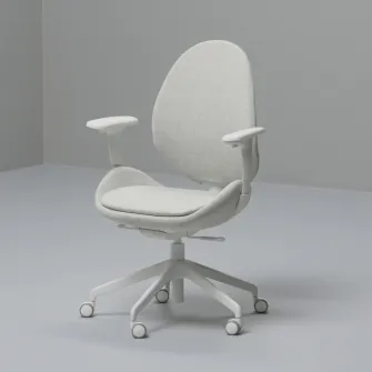 IKEA HATTEFJÄLL Scaun rotativ cu brate, Gunnared bej/alb