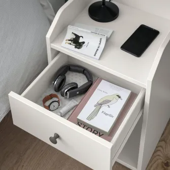 IKEA HAUGA Noptiera, alb, 40x36 cm