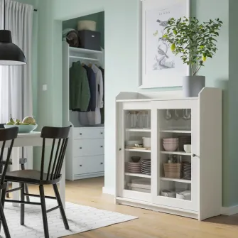 IKEA HAUGA Ansamblu depozitare, gri, 244x46x116 cm