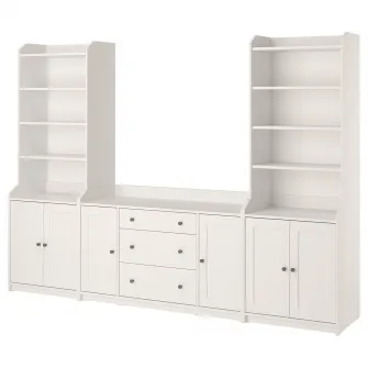 IKEA HAUGA Ansamblu depozitare, alb, 279x46x199 cm