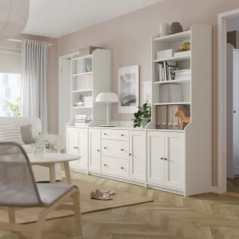 IKEA HAUGA Ansamblu depozitare, alb, 279x46x199 cm