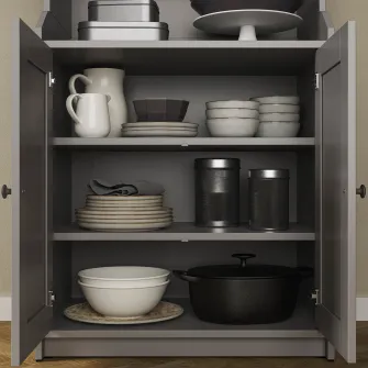 IKEA HAUGA Ansamblu depozitare, gri, 210x46x199 cm