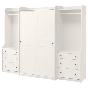 IKEA HAUGA Combinatie dulap, alb, 258x55x199 cm