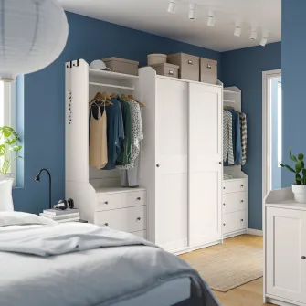 IKEA HAUGA Combinatie dulap, alb, 258x55x199 cm