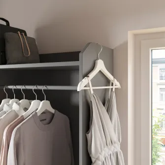 IKEA HAUGA Combinatie dulap, gri, 258x55x199 cm