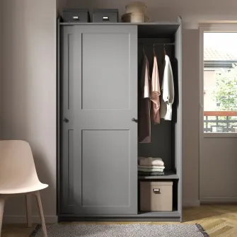 IKEA HAUGA Combinatie dulap, gri, 258x55x199 cm