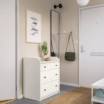 IKEA HAUGA Comoda 3 sertare, alb, 70x46x84 cm