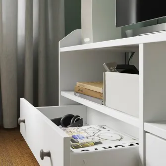 IKEA HAUGA Comoda TV, alb, 206x46x54 cm