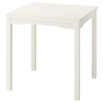 IKEA HAUGA Masa, alb/furnir mesteacan, 74x74 cm