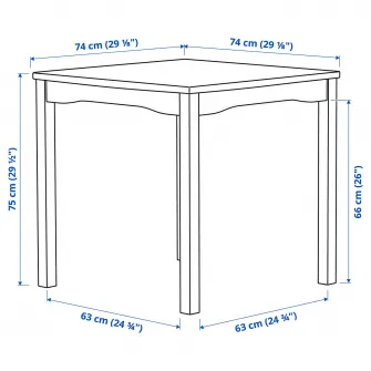 IKEA HAUGA Masa, gri/furnir mesteacan, 74x74 cm