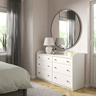 IKEA HAUGA Mobilier dormitor, set 3 piese, alb