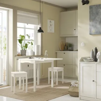 IKEA HAUGA Taburet, alb