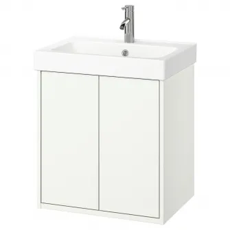IKEA HAVBÄCK / ORRSJÖN Masca+usi/lavoar adanc/baterie, alb, 62x49x72 cm