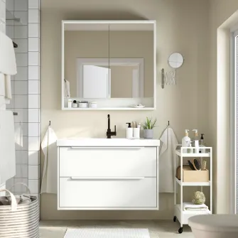 IKEA HAVBÄCK Masca lavoar cu sertare, alb, 100x48x63 cm