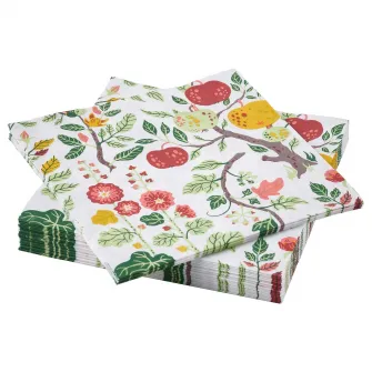 IKEA HAVSBRAXEN Servetel hartie, cu model multicolor, 33x33 cm