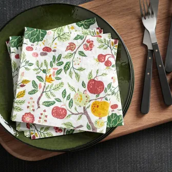 IKEA HAVSBRAXEN Servetel hartie, cu model multicolor, 33x33 cm