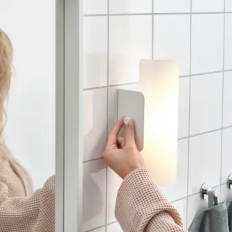 IKEA HAVSDUN Aplica LED, intensitate reglabila alb/sticla mata alb
