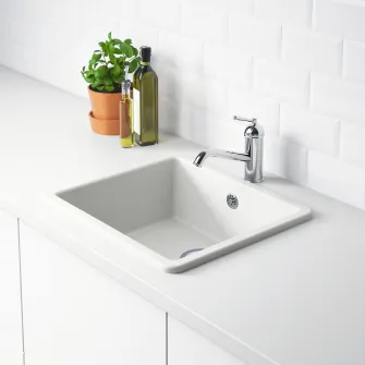IKEA HAVSEN Chiuveta incorporata, 1 cuva, alb, 53x47 cm