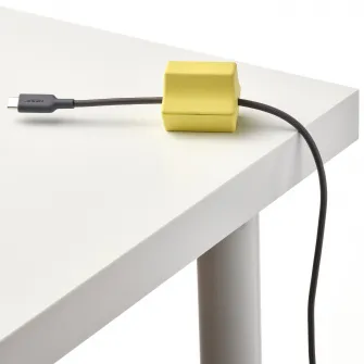 IKEA HAVSKÅL Suport cablu USB, 2 bucati, negru/galben