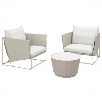 IKEA HAVSTEN / LÅGASKÄR Set mobilier de sezut, 2 locuri, bej/bej
